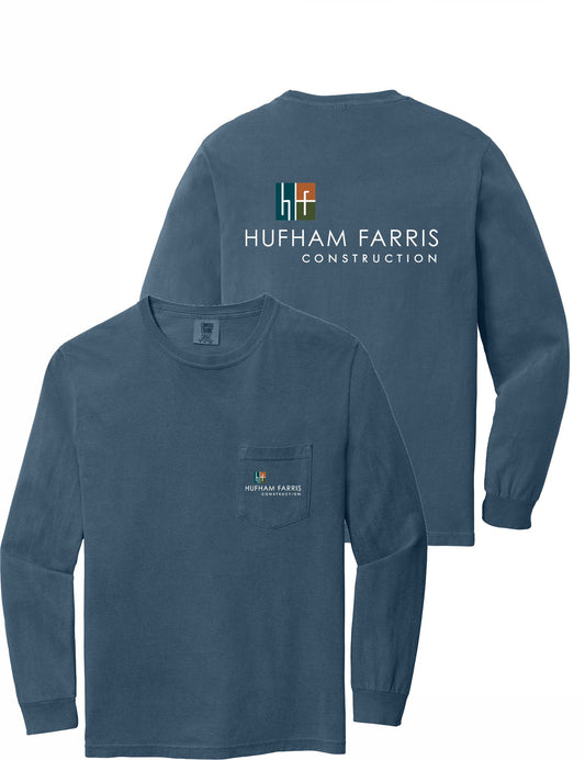 Comfort Colors ® Heavyweight Ring Spun Longsleeve Pkt Tee- HUFFFAR