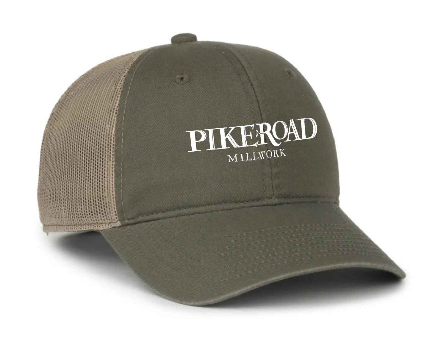 Snapback Relaxed Fit Trucker Cap- Olive/Khaki PikeRd